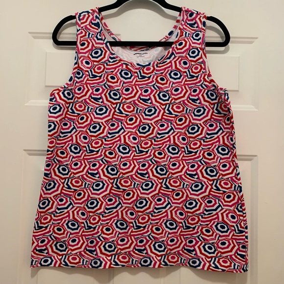 Land's End Red White and Blue Umbrella Tank Top - Picture 5 of 7